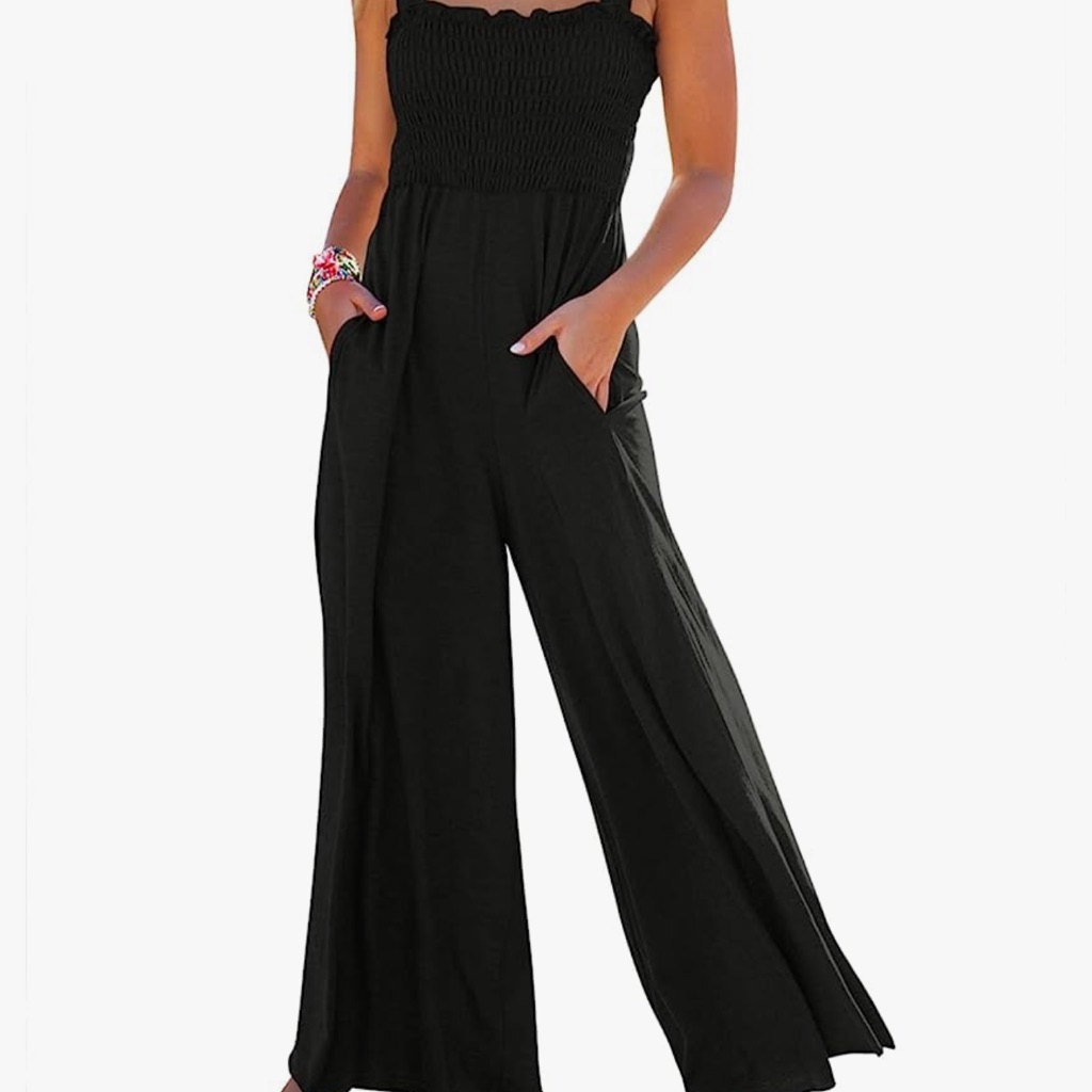 Casual Loose Sleeveless Black Jumpsuit